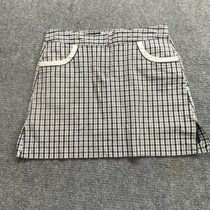 Izod‎ Golf Classics Skort Womens 10 Black & White Plaid Stretch  Preppy Beach